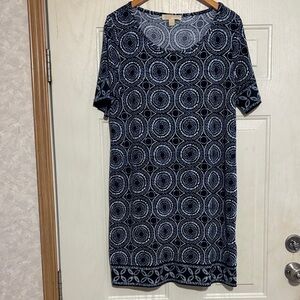 Michael Kors Blue and White Geometric‎ Dress